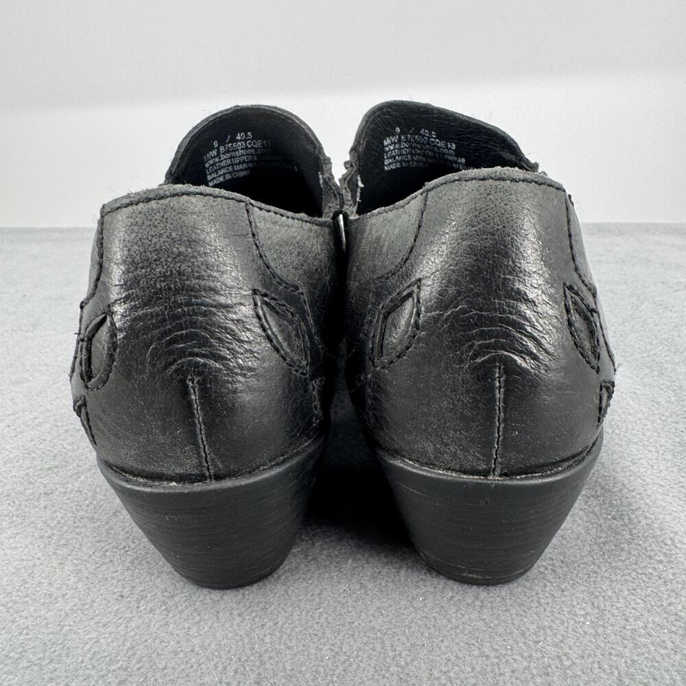 Born Black Leather Western Slip On Shootie Shoes Womens 9 40.5 Comfort Bootie - Picture 3 of 9